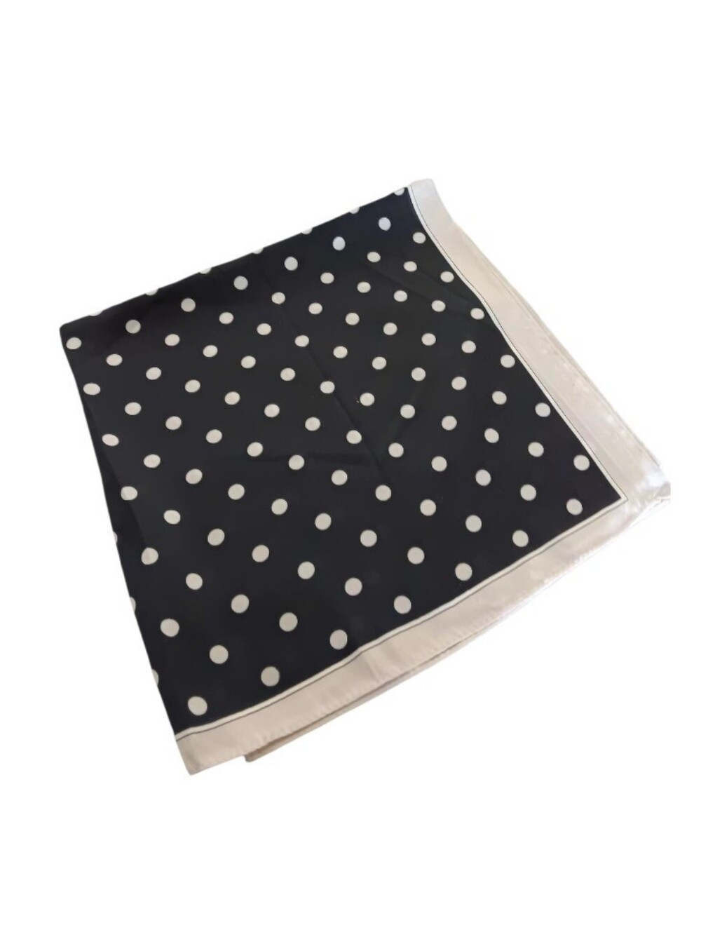 Polka Dots Black Satin Scarf - Picture 2 of 7